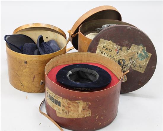 Three early 20th century hat boxes,